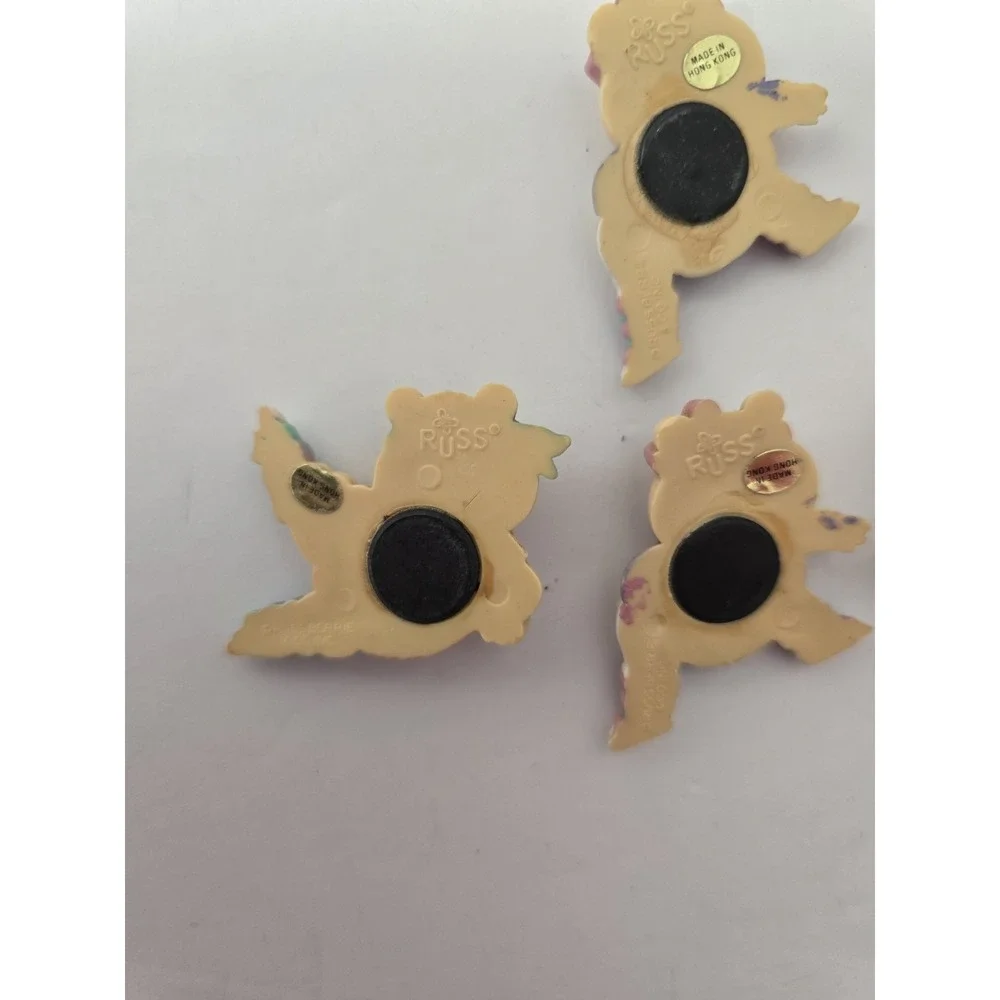 Vintage Russ Berrie Teddy Bear Exercising Magnets